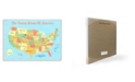 Stupell Industries United States of America USA Kids Map Wall Plaque Art, 12.5" x 18.5"